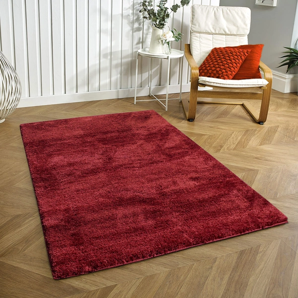 Luxe Home International Luxe Home Newman Carpets Microfiber Shaggy Carpet for Living Room, Bedroom - 3x5 Feet, Ultra Soft Non-Slip Fluffy Area Rug, Easy to Clean, Maroon - 3x5 Ft, Maroon