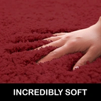 Luxe Home International Luxe Home Newman Carpets Microfiber Shaggy Carpet for Living Room, Bedroom - 3x5 Feet, Ultra Soft Non-Slip Fluffy Area Rug, Easy to Clean, Maroon - 3x5 Ft, Maroon