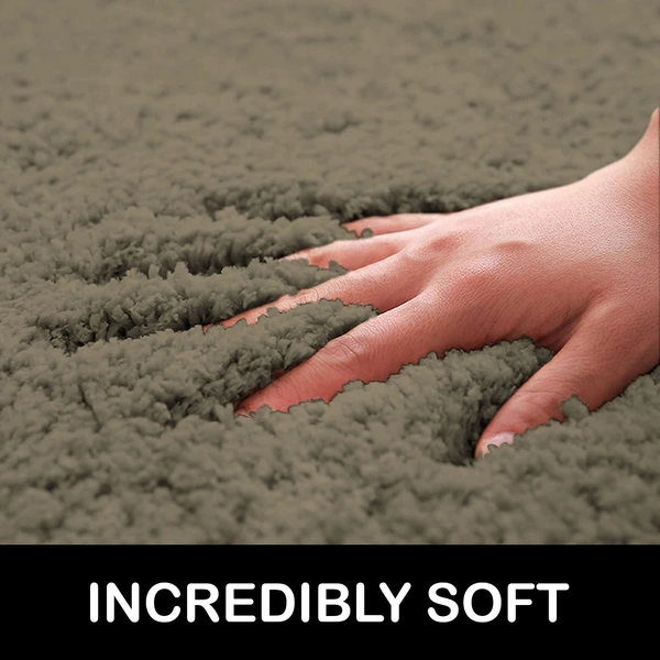 Luxe Home International Luxe Home Newman Carpets Microfiber Shaggy Carpet for Living Room, Bedroom - 3x5 Feet, Ultra Soft Non-Slip Fluffy Area Rug, Easy to Clean, Taupe - 3x5 Ft, Taupe