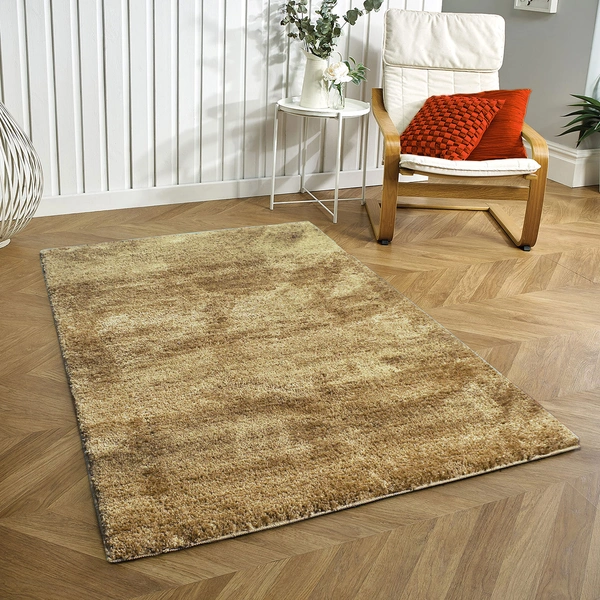 Luxe Home International Luxe Home Newman Carpets Microfiber Shaggy Carpet for Living Room, Bedroom - 3x5 Feet, Ultra Soft Non-Slip Fluffy Area Rug, Easy to Clean, Anti Gold - 3x5 Ft, Anti Gold