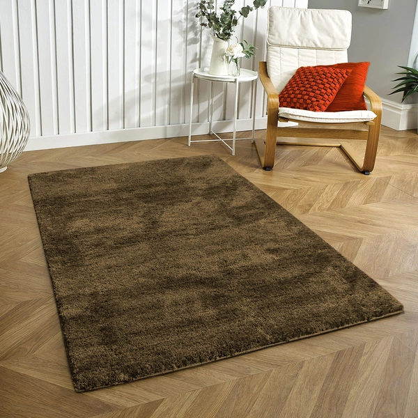 Luxe Home International Luxe Home Newman Carpets Microfiber Shaggy Carpet for Living Room, Bedroom - 3x5 Feet, Ultra Soft Non-Slip Fluffy Area Rug, Easy to Clean, Coffee - 3x5 Ft, Coffee