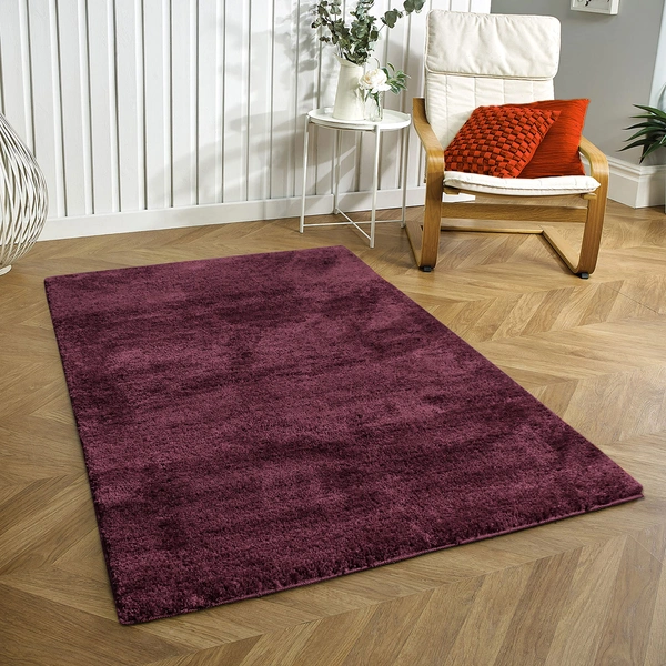 Luxe Home International Luxe Home Newman Carpets Microfiber Shaggy Carpet for Living Room, Bedroom - 3x5 Feet, Ultra Soft Non-Slip Fluffy Area Rug, Easy to Clean, Wine - 3x5 Ft, Wine