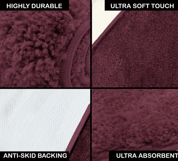 Luxe Home International Luxe Home Newman Carpets Microfiber Shaggy Carpet for Living Room, Bedroom - 3x5 Feet, Ultra Soft Non-Slip Fluffy Area Rug, Easy to Clean, Wine - 3x5 Ft, Wine