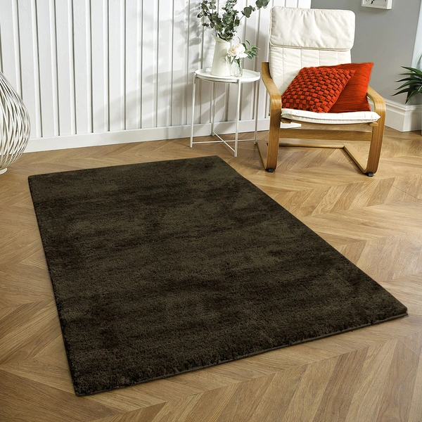 Luxe Home International Luxe Home Newman Carpets Microfiber Shaggy Carpet for Living Room, Bedroom - 3x5 Feet, Ultra Soft Non-Slip Fluffy Area Rug, Easy to Clean, Arabic Coffee - 3x5 Ft, Arabic Coffee