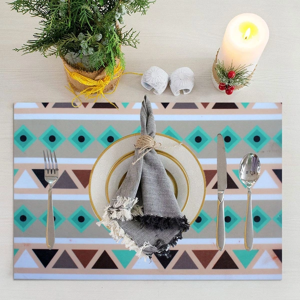 Luxe Home International Luxe Home Placemat Magic Rubber Non Slip Utensil Mat for Kitchen, Dining Table ( Stripe, 30x45 cm + 1x4 Ft, Set of 4) - Stripe