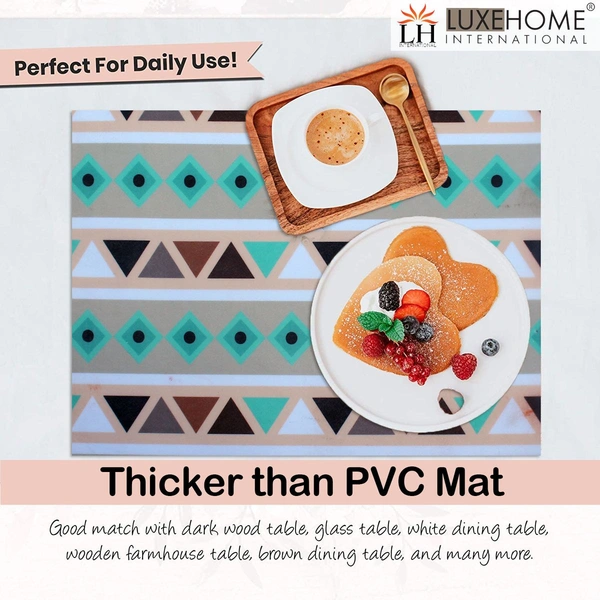 Luxe Home International Luxe Home Placemat Magic Rubber Non Slip Utensil Mat for Kitchen, Dining Table ( Stripe, 30x45 cm + 1x4 Ft, Set of 4) - Stripe
