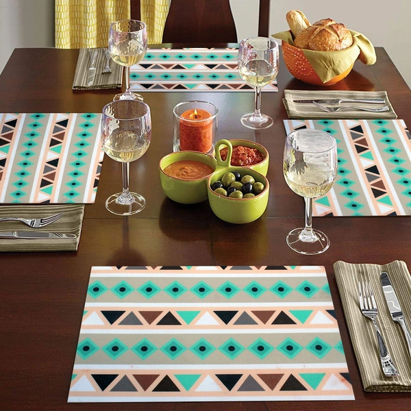 Luxe Home International Luxe Home Placemat Magic Rubber Non Slip Utensil Mat for Kitchen, Dining Table ( Stripe, 30x45 cm, Set of 4) - Stripe