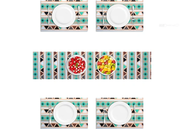 Luxe Home International Luxe Home Placemat Magic Rubber Non Slip Utensil Mat for Kitchen, Dining Table ( Stripe, 30x45 cm + 1x4 Ft, Set of 4) - Stripe