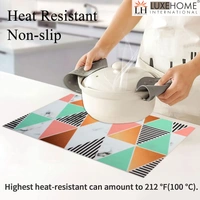 Luxe Home International Luxe Home Placemat Magic Rubber Non Slip Utensil Mat for Kitchen, Dining Table ( Triangle, 30x45 cm + 1x4 Ft, Set of 4) - Triangle