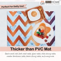 Luxe Home International Luxe Home Placemat Magic Rubber Non Slip Utensil Mat for Kitchen, Dining Table ( Zig-Zag, 30x45 cm, Set of 4) - Zig-Zag