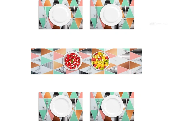 Luxe Home International Luxe Home Placemat Magic Rubber Non Slip Utensil Mat for Kitchen, Dining Table ( Triangle, 30x45 cm + 1x4 Ft, Set of 4) - Triangle