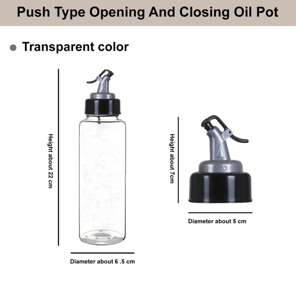 Luxe Home International Luxe Home Plastic Oil Dispenser 500ml | Transparent, Leak-Proof, BPA-Free Oil Bottle For Cooking Oils & Vinegar | Kitchen Accessories Items For Home | Pack of 2 - Large, Transparent