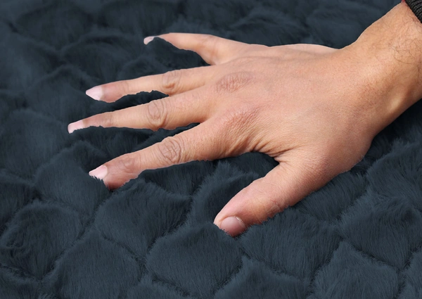 Luxe Home International Luxe Home Ruffle Floor Rug Rabbit Fur 1000 GSM Living Room Foot Mats Anti Skid Water Absorbent Easy Machine Washable Rug for Bedroom | Floor | 6 X 9 Ft | Anthra | Pack of 1 - 6X9, Anthra