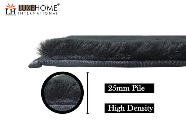 Luxe Home International Luxe Home Ruffle Floor Rug Rabbit Fur 1000 GSM Living Room Foot Mats Anti Skid Water Absorbent Easy Machine Washable Rug for Bedroom | Floor | 6 X 9 Ft | Anthra | Pack of 1 - 6X9, Anthra