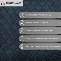 Luxe Home International Luxe Home Ruffle Floor Rug Rabbit Fur 1000 GSM Living Room Foot Mats Anti Skid Water Absorbent Easy Machine Washable Rug for Bedroom | Floor | 6 X 9 Ft | Anthra | Pack of 1 - 6X9, Anthra