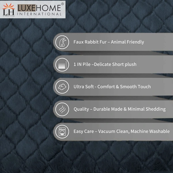 Luxe Home International Luxe Home Ruffle Floor Rug Rabbit Fur 1000 GSM Living Room Foot Mats Anti Skid Water Absorbent Easy Machine Washable Rug for Bedroom | Floor | 6 X 9 Ft | Anthra | Pack of 1 - 6X9, Anthra