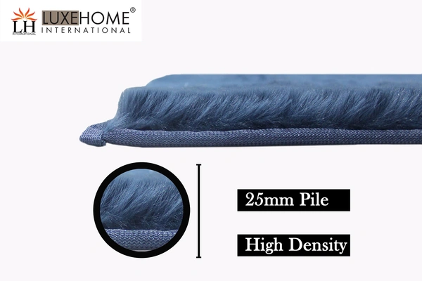 Luxe Home International Luxe Home Ruffle Floor Rug Rabbit Fur 1000 GSM Living Room Foot Mats Anti Skid Water Absorbent Easy Machine Washable Rug for Bedroom | Floor | 6 X 9 Ft | Blue | Pack of 1 - 6X9, Blue