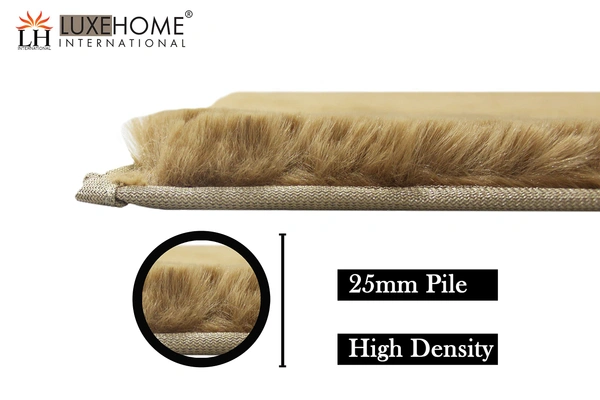 Luxe Home International Luxe Home Ruffle Floor Rug Rabbit Fur 1000 GSM Living Room Foot Mats Anti Skid Water Absorbent Easy Machine Washable Rug for Bedroom | Floor | 6 X 9 Ft | Anti Gold | Pack of 1 - 6X9, Anti Gold
