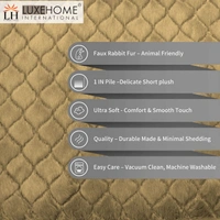 Luxe Home International Luxe Home Ruffle Floor Rug Rabbit Fur 1000 GSM Living Room Foot Mats Anti Skid Water Absorbent Easy Machine Washable Rug for Bedroom | Floor | 6 X 9 Ft | Anti Gold | Pack of 1 - 6X9, Anti Gold