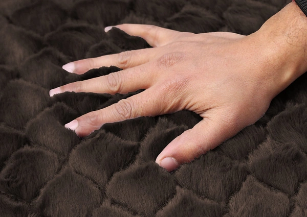 Luxe Home International Luxe Home Ruffle Floor Rug Rabbit Fur 1000 GSM Living Room Foot Mats Anti Skid Water Absorbent Easy Machine Washable Rug for Bedroom | Floor | 6 X 9 Ft | Chocolate | Pack of 1 - 6X9, Chocolate