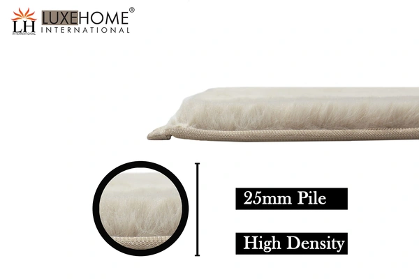Luxe Home International Luxe Home Ruffle Floor Rug Rabbit Fur 1000 GSM Living Room Foot Mats Anti Skid Water Absorbent Easy Machine Washable Rug for Bedroom | Floor | 6 X 9 Ft | Light Beige | Pack of 1 - 6X9, Light Beige