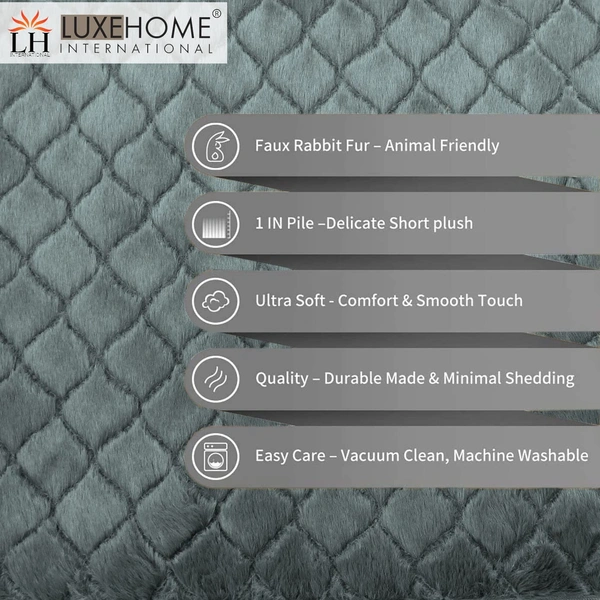 Luxe Home International Luxe Home Ruffle Floor Rug Rabbit Fur 1000 GSM Living Room Foot Mats Anti Skid Water Absorbent Easy Machine Washable Rug for Bedroom | Floor | 6 X 9 Ft | Seige | Pack of 1 - 6X9, Seige