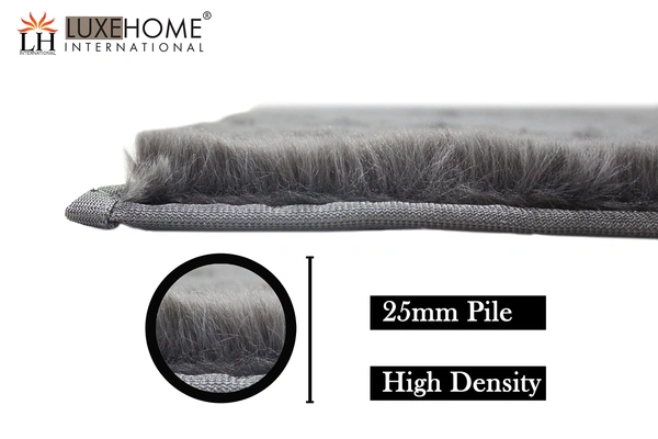 Luxe Home International Luxe Home Ruffle Floor Rug Rabbit Fur 1000 GSM Living Room Foot Mats Anti Skid Water Absorbent Easy Machine Washable Rug for Bedroom | Floor | 6 X 9 Ft | Grey | Pack of 1 - 6X9, Grey