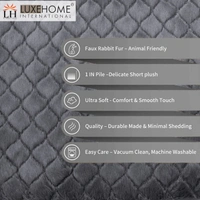 Luxe Home International Luxe Home Ruffle Floor Rug Rabbit Fur 1000 GSM Living Room Foot Mats Anti Skid Water Absorbent Easy Machine Washable Rug for Bedroom | Floor | 6 X 9 Ft | Grey | Pack of 1 - 6X9, Grey