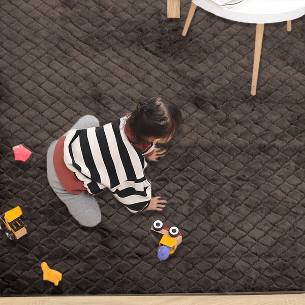 Luxe Home International Luxe Home Ruffle Floor Rug Rabbit Fur 1000 GSM Living Room Foot Mats Anti Skid Water Absorbent Easy Machine Washable Rug for Bedroom | Floor | 6 X 9 Ft | Cocoa | Pack of 1 - 6X9, Cocoa