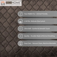 Luxe Home International Luxe Home Ruffle Floor Rug Rabbit Fur 1000 GSM Living Room Foot Mats Anti Skid Water Absorbent Easy Machine Washable Rug for Bedroom | Floor | 6 X 9 Ft | Cocoa | Pack of 1 - 6X9, Cocoa
