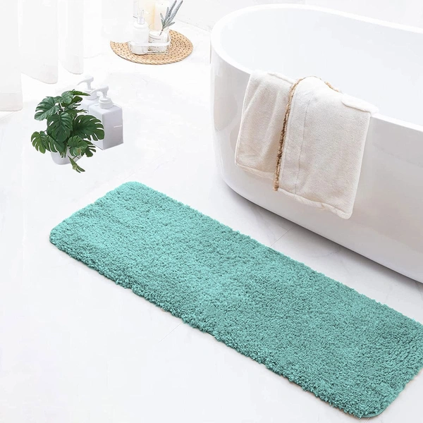 Luxe Home International Luxe Home Runner 2800 GSM Microfiber Anti Slip Water Absorbent Machine Washable and Quick Dry Vegas Mats for Bathroom, Kitchen, Entrance ( Aqua , 2x5 Ft , Pack of 1 ) - 2x5 Ft, Aqua