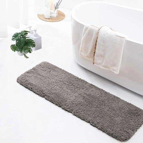 Luxe Home International Luxe Home Runner 2800 GSM Microfiber Anti Slip Water Absorbent Machine Washable and Quick Dry Vegas Mats for Bathroom, Kitchen, Entrance ( Taupe , 2x5 Ft , Pack of 1 ) - 2x5 Ft, Taupe