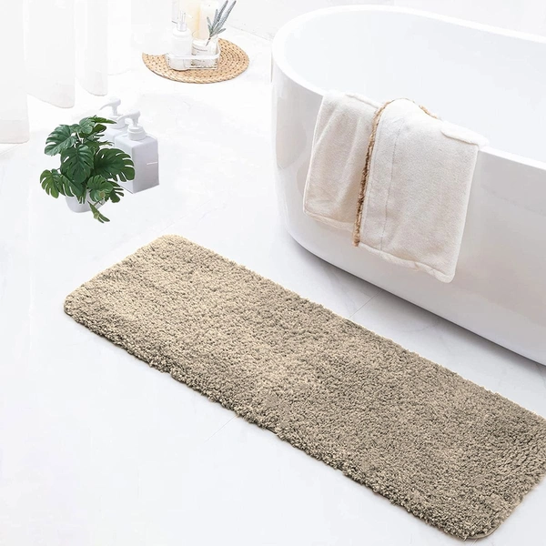 Luxe Home International Luxe Home Runner 2800 GSM Microfiber Anti Slip Water Absorbent Machine Washable and Quick Dry Vegas Mats for Bathroom, Kitchen, Entrance ( Beige , 2x5 Ft , Pack of 1 ) - 2x5 Ft, Beige