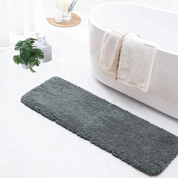 Luxe Home International Luxe Home Runner 2800 GSM Microfiber Anti Slip Water Absorbent Machine Washable and Quick Dry Vegas Mats for Bathroom, Kitchen, Entrance ( Grey , 2x5 Ft , Pack of 1 ) - 2x5 Ft, Grey
