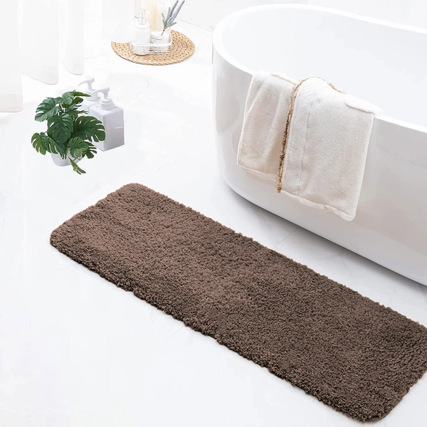 Luxe Home International Luxe Home Runner 2800 GSM Microfiber Anti Slip Water Absorbent Machine Washable and Quick Dry Vegas Mats for Bathroom, Kitchen, Entrance ( Cocoa , 2x5 Ft , Pack of 1 ) - 2x5 Ft, Cocoa