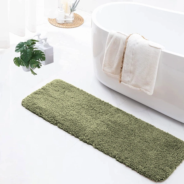 Luxe Home International Luxe Home Runner 2800 GSM Microfiber Anti Slip Water Absorbent Machine Washable and Quick Dry Vegas Mats for Bathroom, Kitchen, Entrance ( Green , 2x5 Ft , Pack of 1 ) - 2x5 Ft, Green