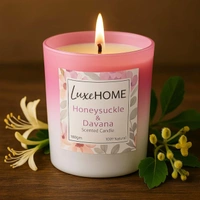 Luxe Home International Luxe Home Scented Glass Jar Candles Set |Scented Candle Set of 2 |Premium Fragrance Jar Candle for Home Decor & Relaxation | Non- Toxic Long Burning, Elegant Candle. (Pack of 2) - Pack of 2, Chocolate