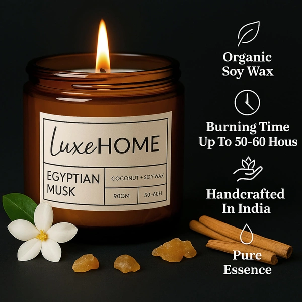 Luxe Home International Luxe Home Scented Glass Jar Candles Set |Scented Candle Set of 1 |Premium Fragrance Jar Candle for Home Decor & Relaxation | Non- Toxic Long Burning, Elegant Candle. (Pack of 1) - Pack of 1, Pink