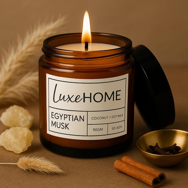 Luxe Home International Luxe Home Scented Glass Jar Candles Set |Scented Candle Set of 1 |Premium Fragrance Jar Candle for Home Decor & Relaxation | Non- Toxic Long Burning, Elegant Candle. (Pack of 1) - Pack of 1, Pink