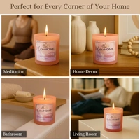 Luxe Home International Luxe Home Scented Glass Jar Candles Set |Scented Candle Set of 1 |Premium Fragrance Jar Candle for Home Decor & Relaxation | Non- Toxic Long Burning, Elegant Candle. (Pack of 1) - Pack of 1, Fuscia