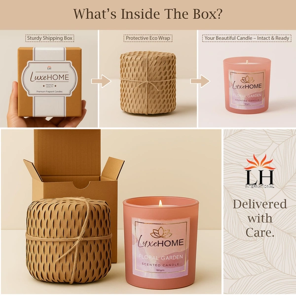 Luxe Home International Luxe Home Scented Glass Jar Candles Set |Scented Candle Set of 1 |Premium Fragrance Jar Candle for Home Decor & Relaxation | Non- Toxic Long Burning, Elegant Candle. (Pack of 1) - Pack of 1, Fuscia