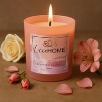 Luxe Home International Luxe Home Scented Glass Jar Candles Set |Scented Candle Set of 1 |Premium Fragrance Jar Candle for Home Decor & Relaxation | Non- Toxic Long Burning, Elegant Candle. (Pack of 1) - Pack of 1, Fuscia