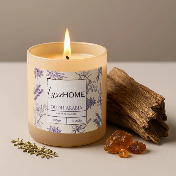Luxe Home Scented Glass Jar Candles Set |Scented Candle Set of 1 |Premium Fragrance Jar Candle for Home Decor & Relaxation | Non- Toxic Long Burning, Elegant Candle. (Pack of 1)