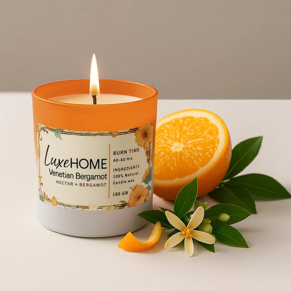 Luxe Home Scented Glass Jar Candles Set |Scented Candle Set of 1 |Premium Fragrance Jar Candle for Home Decor & Relaxation | Non- Toxic Long Burning, Elegant Candle. (Pack of 1)