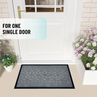 Luxe Home International Luxe Home Star Rubber Coir Door Mat Anti Slip Doormat for Indoor and Outdoor (Silver, 45cm x 75cm) - 45x75 cm, Silver