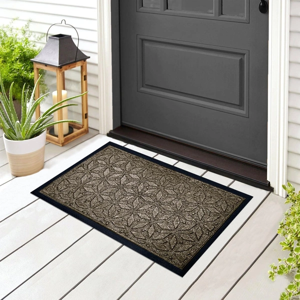 Luxe Home International Luxe Home Star Rubber Coir Door Mat Anti Slip Doormat for Indoor and Outdoor (Yellow, 45cm x 75cm) - 45x75 cm, Yellow