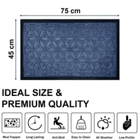 Luxe Home International Luxe Home Star Rubber Coir Door Mat Anti Slip Doormat for Indoor and Outdoor (Blue, 45cm x 75cm) - 45x75 cm, Blue