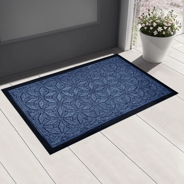 Luxe Home International Luxe Home Star Rubber Coir Door Mat Anti Slip Doormat for Indoor and Outdoor (Blue, 45cm x 75cm) - 45x75 cm, Blue