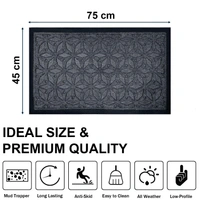 Luxe Home International Luxe Home Star Rubber Coir Door Mat Anti Slip Doormat for Indoor and Outdoor (Grey, 45cm x 75cm) - 45x75 cm, Grey