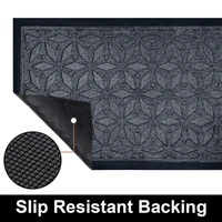 Luxe Home International Luxe Home Star Rubber Coir Door Mat Anti Slip Doormat for Indoor and Outdoor (Grey, 45cm x 75cm) - 45x75 cm, Grey